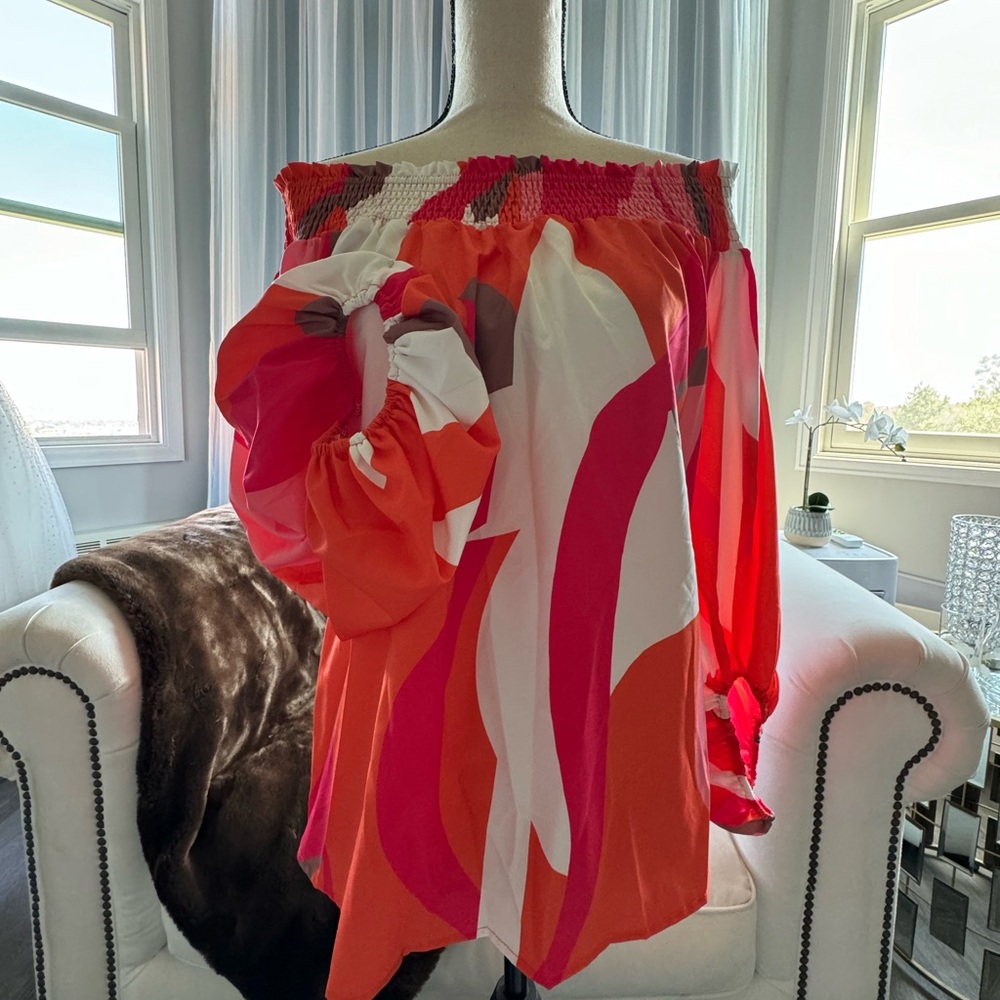 Vibrant off the shoulder top
